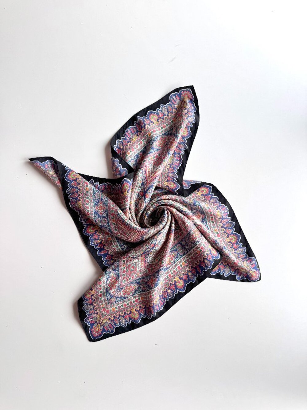 Vintage LIBERTY Paisley 100% Silk Twill 23" x 23" Square Scarf